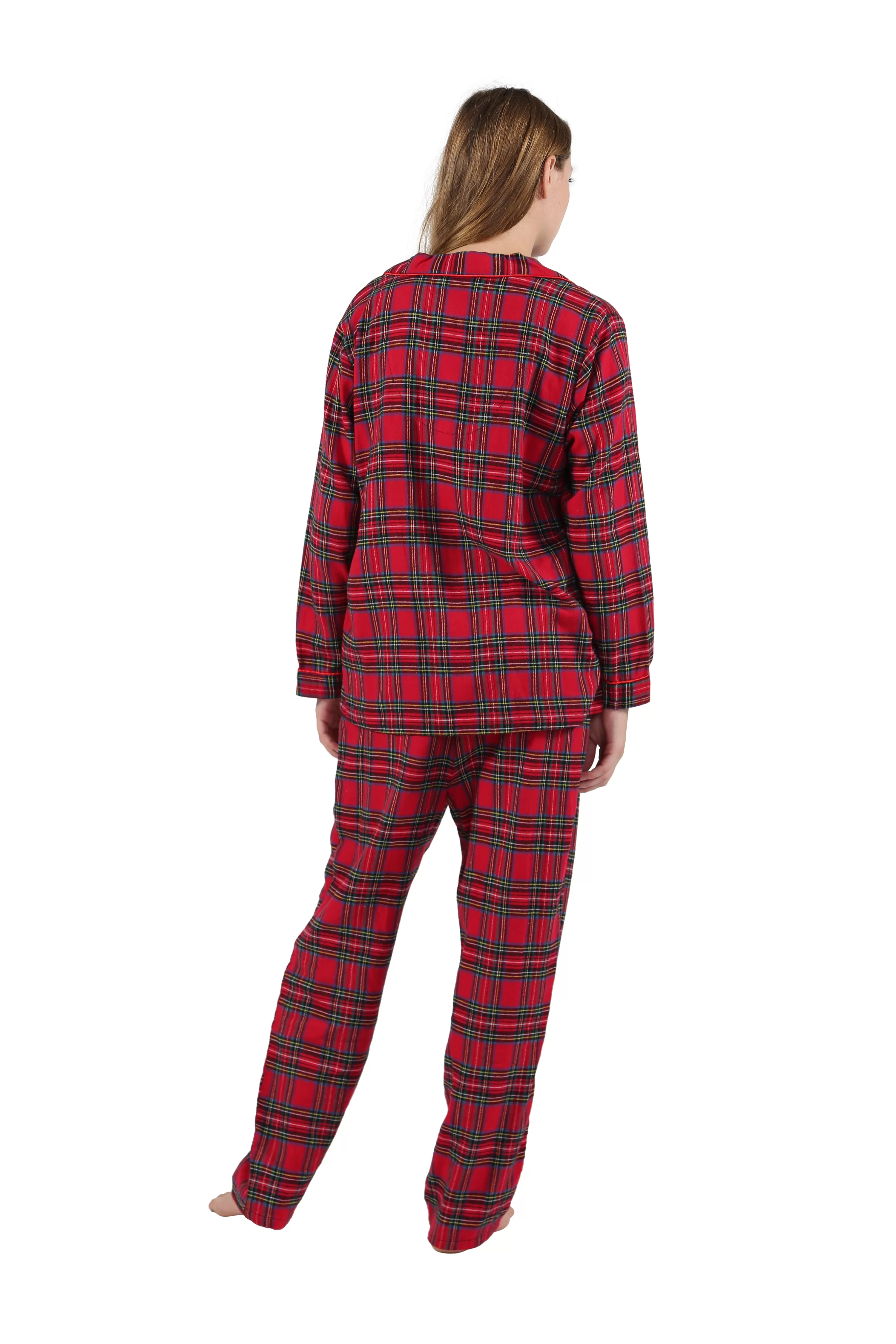 100% Cotton Yarn Dyed Plaid Flannel Pajama Set