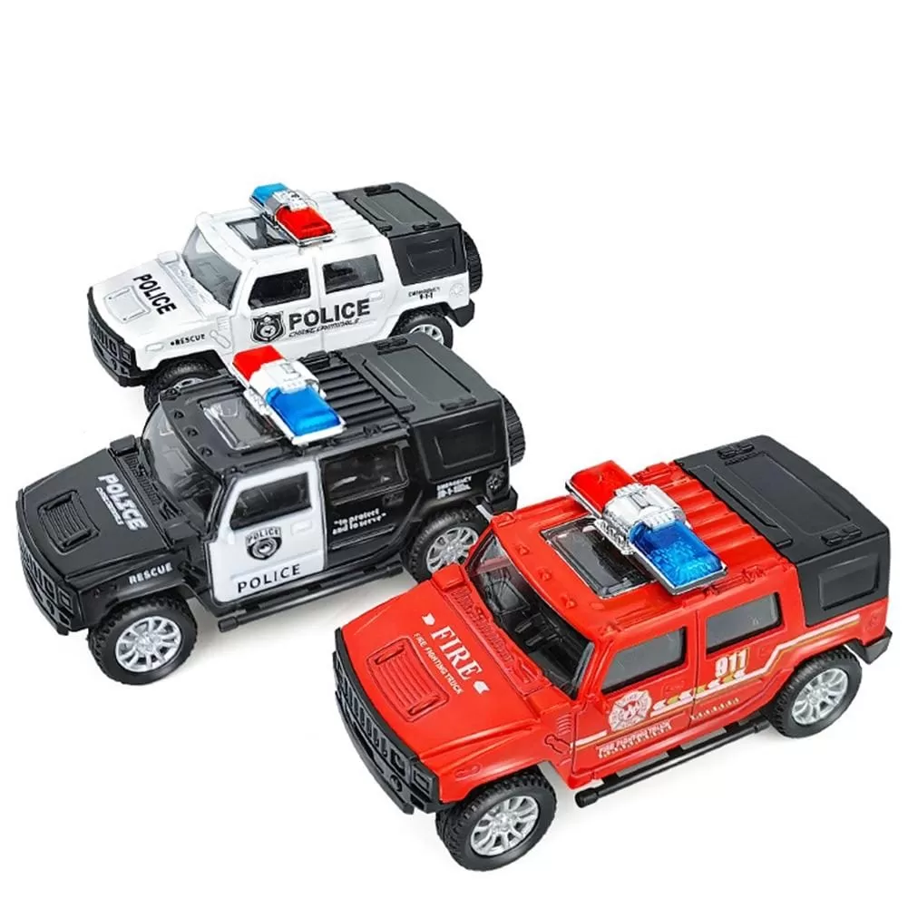 1/36 Simulation Police Car Vehicle Pull Back Truck Model Kids Interactive Toy Home Decoration Christmas Gift