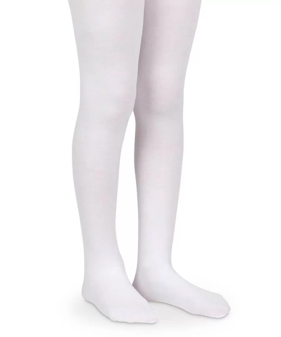 1500 Smooth Toe Organic Cotton Tights, White