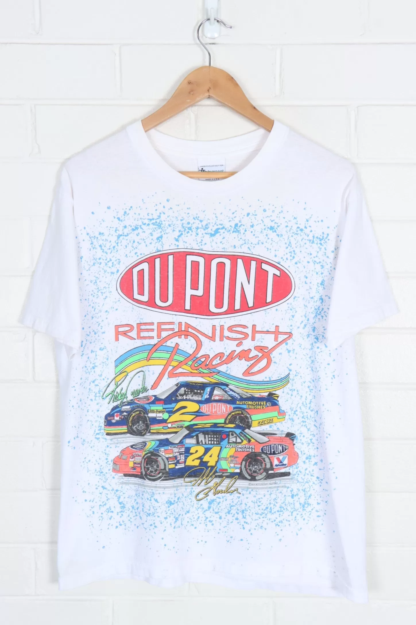 1994 Vintage NASCAR Refinish Racing DuPont Fluro Single Stitch T-Shirt (M)