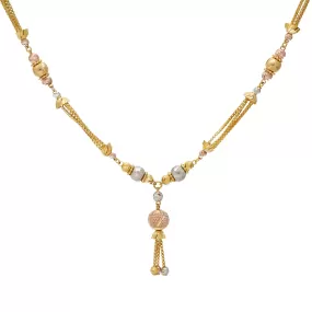 22K Multi-Tone Gold Beaded Chain (17.6gm)