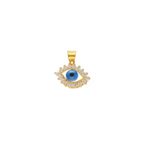 22K Yellow Gold & CZ Evil Eye Pendant (2.1gm)