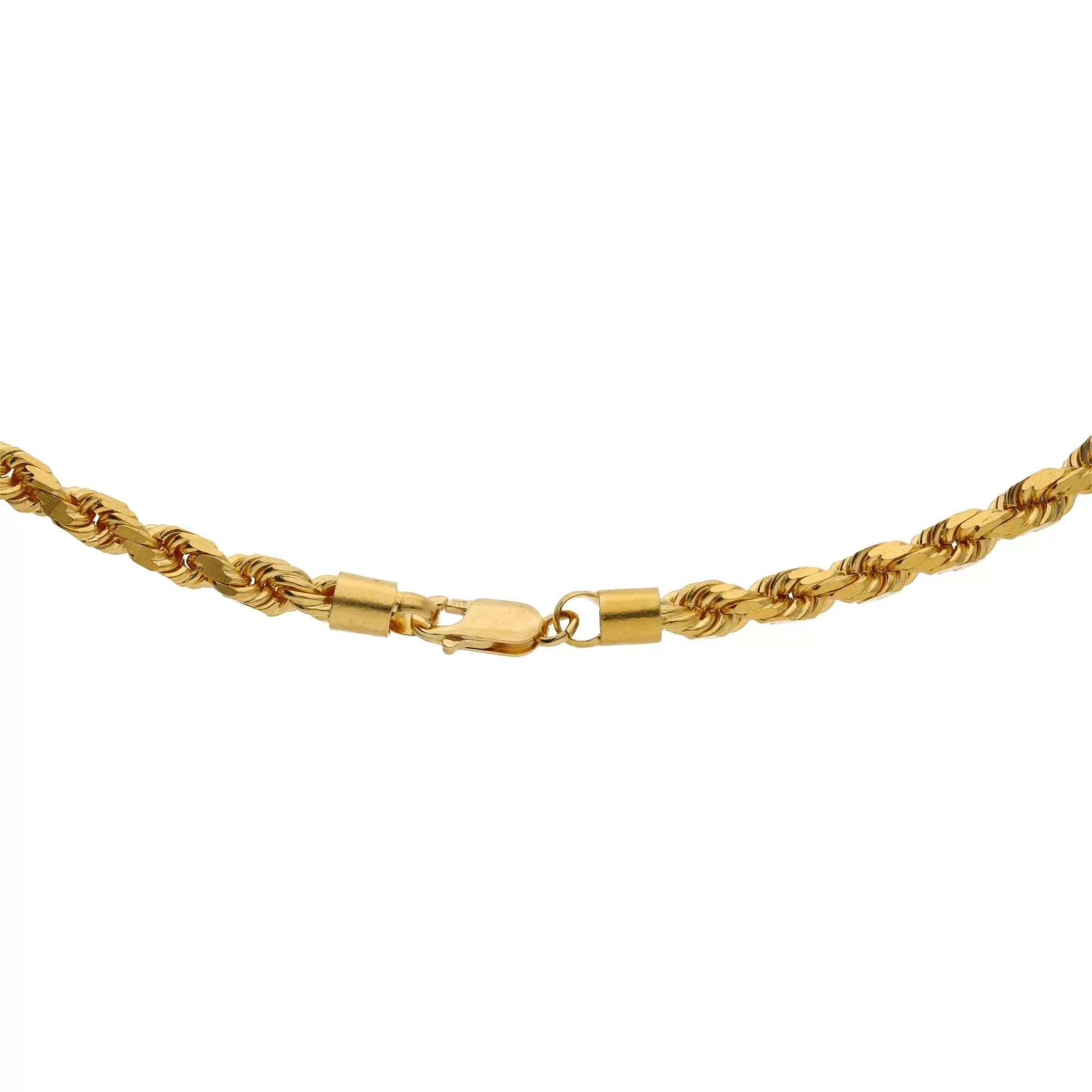 22K Yellow Gold Twisted Rope Chain 42.2 Gms, 24 inches