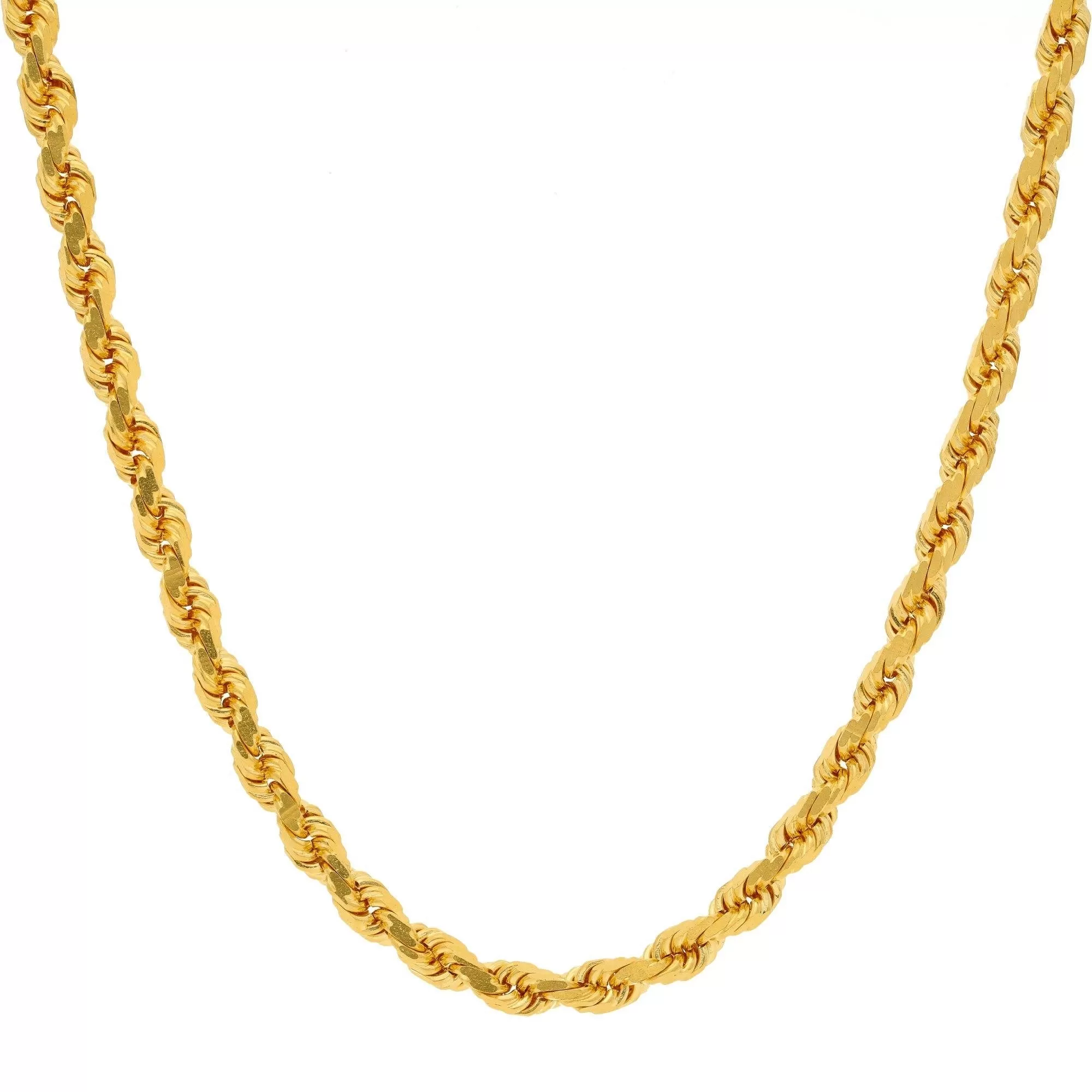 22K Yellow Gold Twisted Rope Chain 42.2 Gms, 24 inches