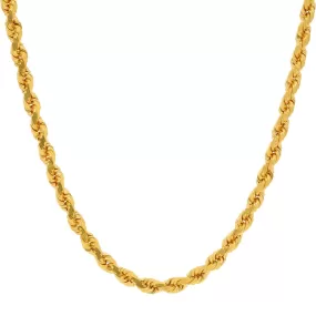 22K Yellow Gold Twisted Rope Chain, 81.5 Grams