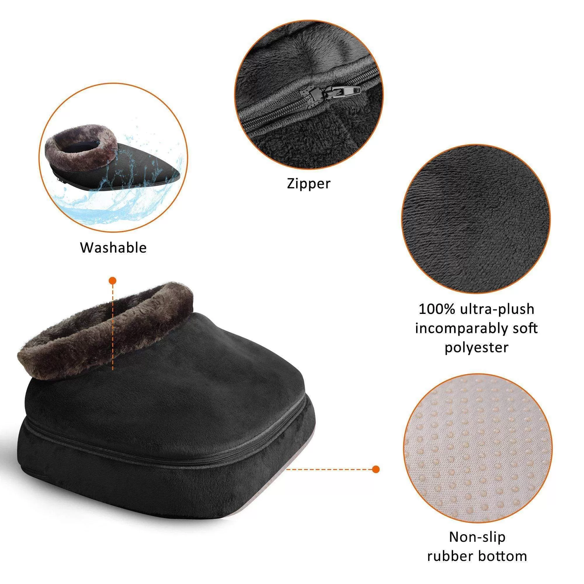 3-in-1 Foot Warmer and Vibration Foot Massager & Back Massager with Heat  - 522V