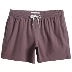 5.5 Inch Inseam Stretch Solid Wine Swim Trunks