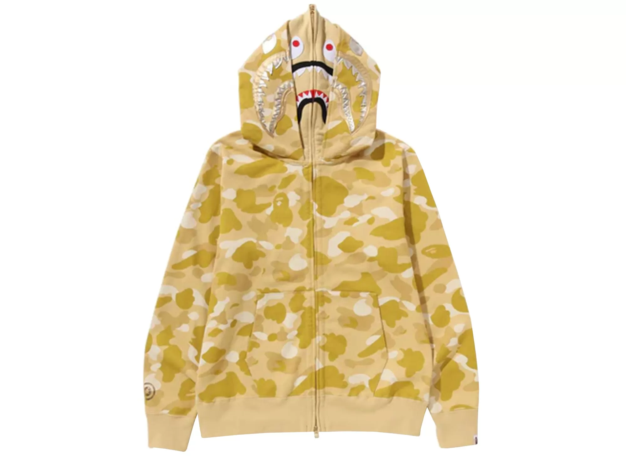 A Bathing Ape Color Camo Double Shark Full Zip Hoodie in Yellow xld