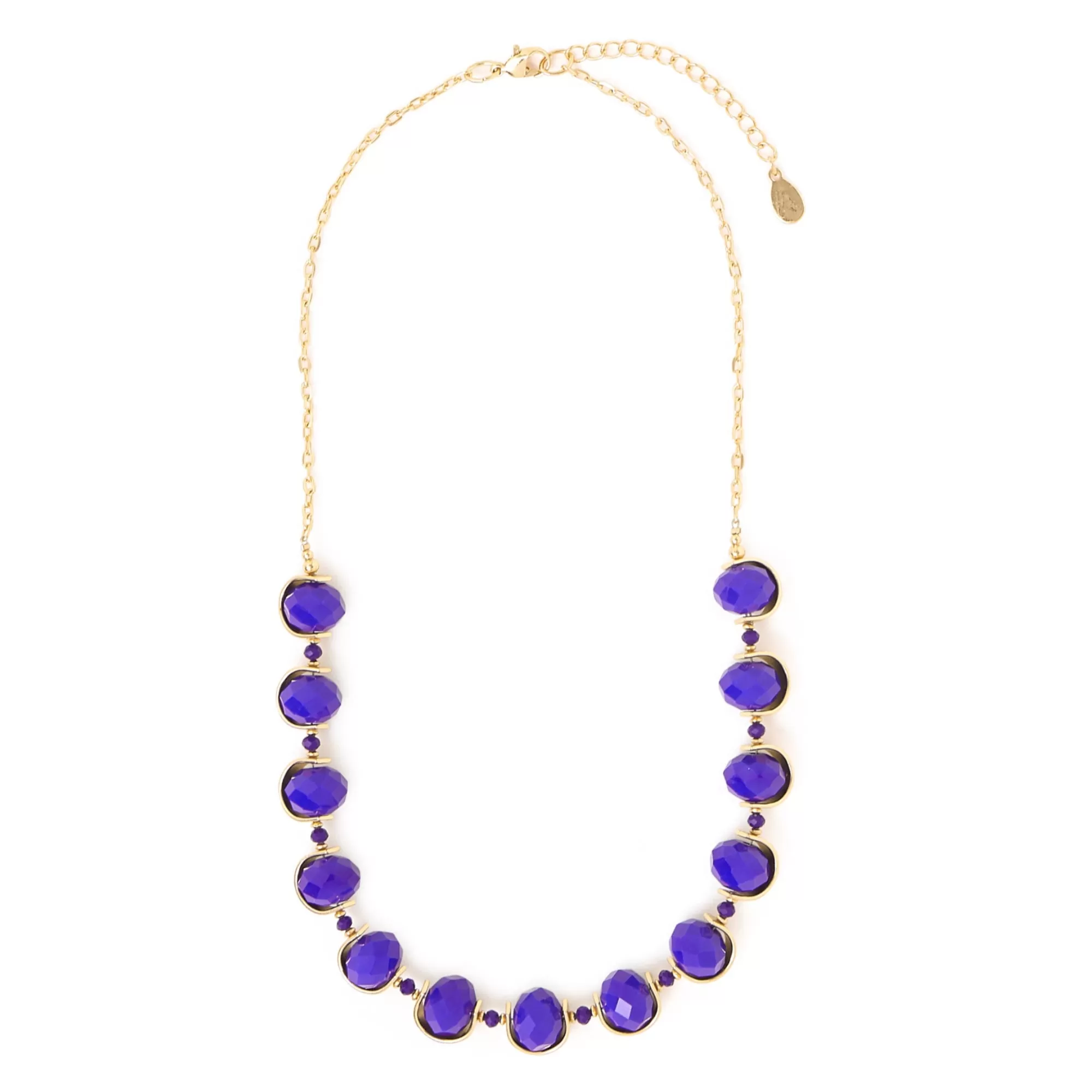 Accessorize London Women's Blue Encased Facet Bead Necklace