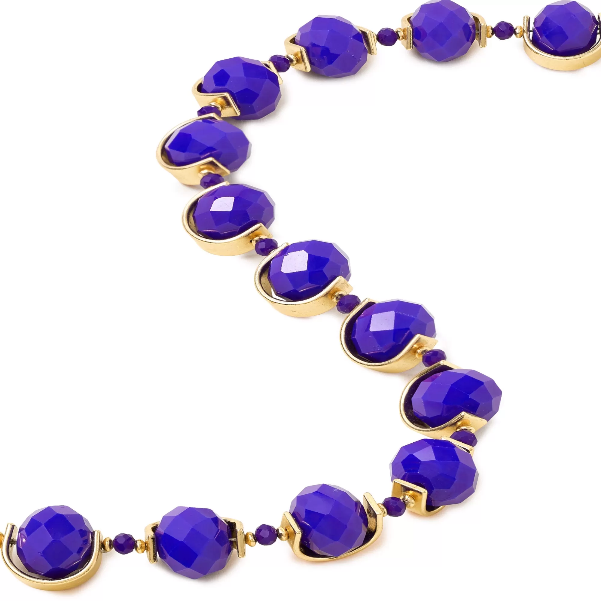 Accessorize London Women's Blue Encased Facet Bead Necklace