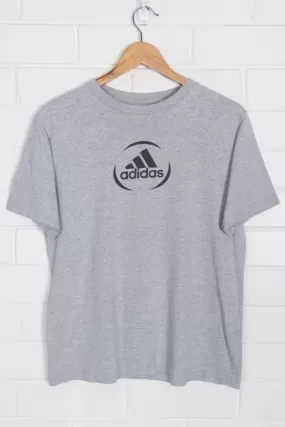 ADIDAS Grey & Black Logo USA Made T-Shirt (S-M)