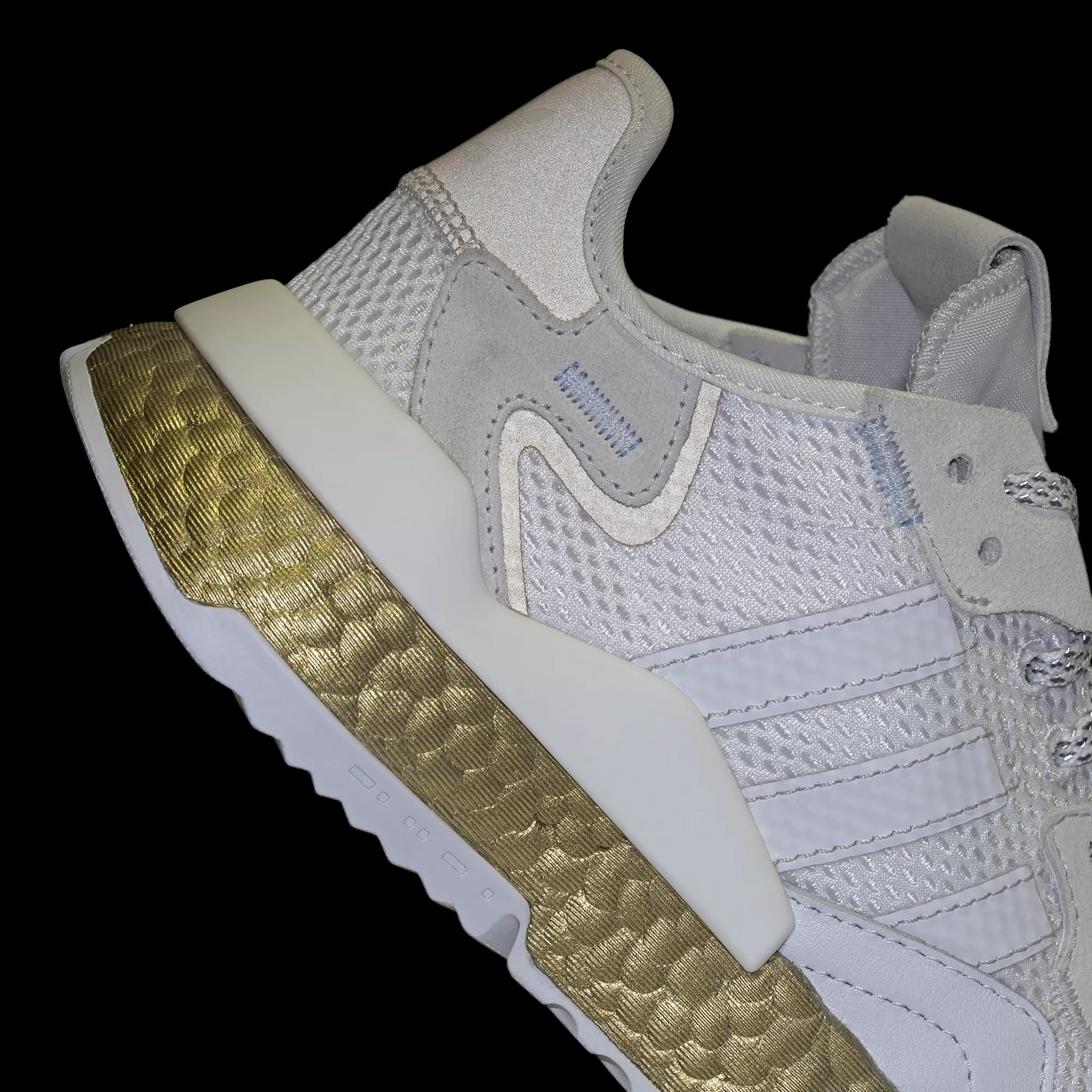 Adidas Women's Nite Jogger Shoes - Cloud White / Periwinkle / Gold Metallic