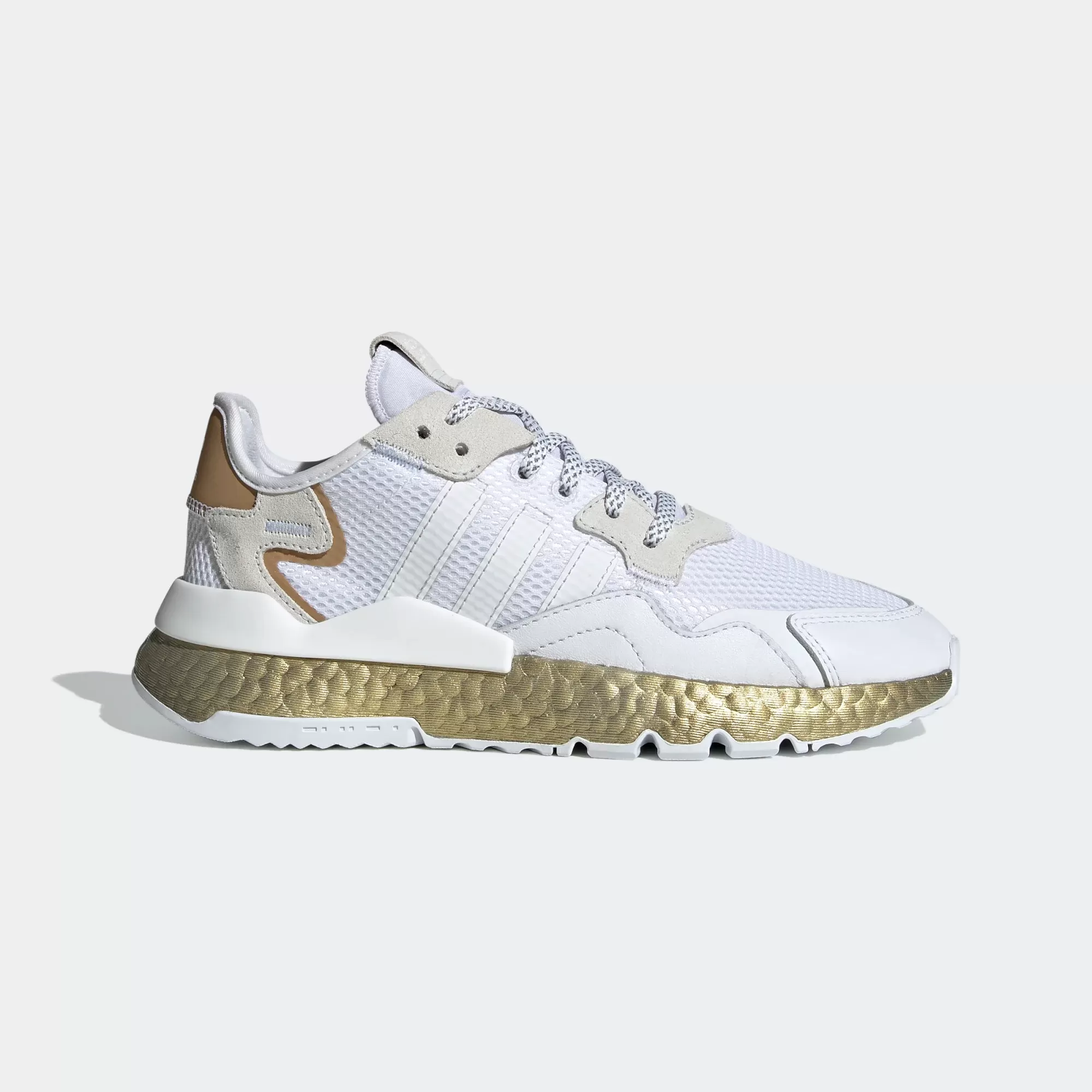 Adidas Women's Nite Jogger Shoes - Cloud White / Periwinkle / Gold Metallic