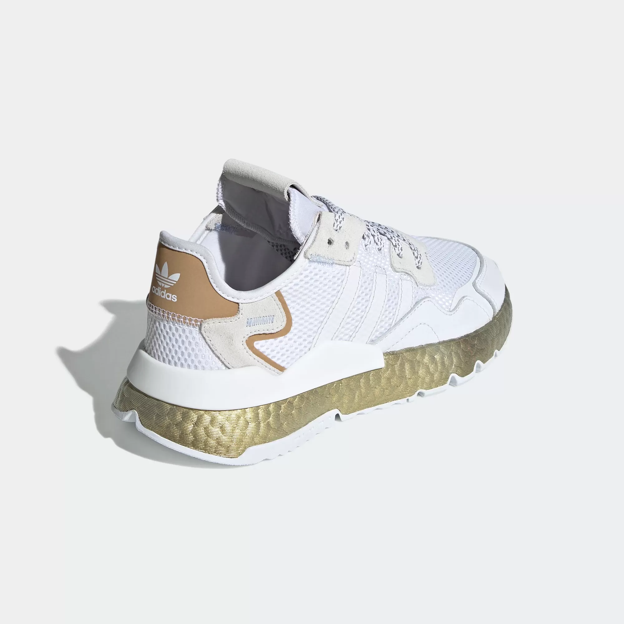 Adidas Women's Nite Jogger Shoes - Cloud White / Periwinkle / Gold Metallic