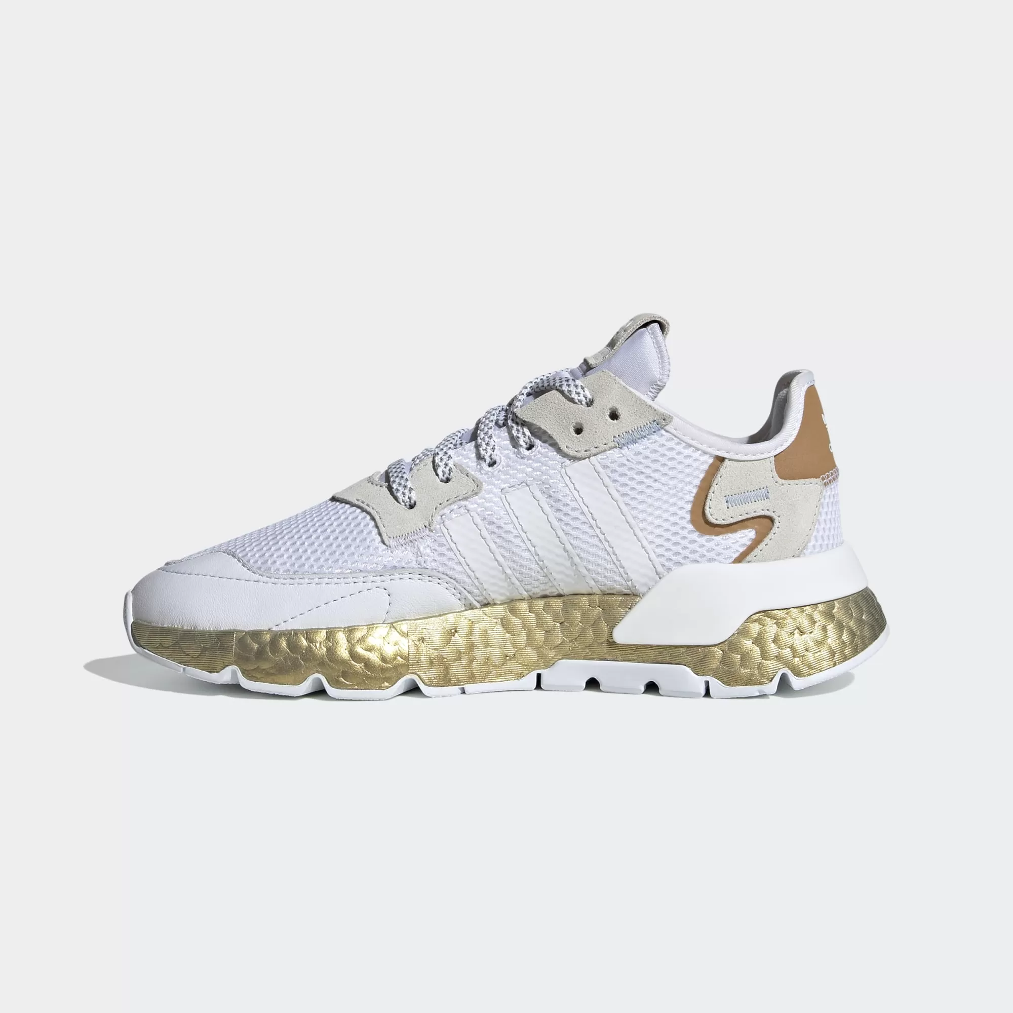 Adidas Women's Nite Jogger Shoes - Cloud White / Periwinkle / Gold Metallic