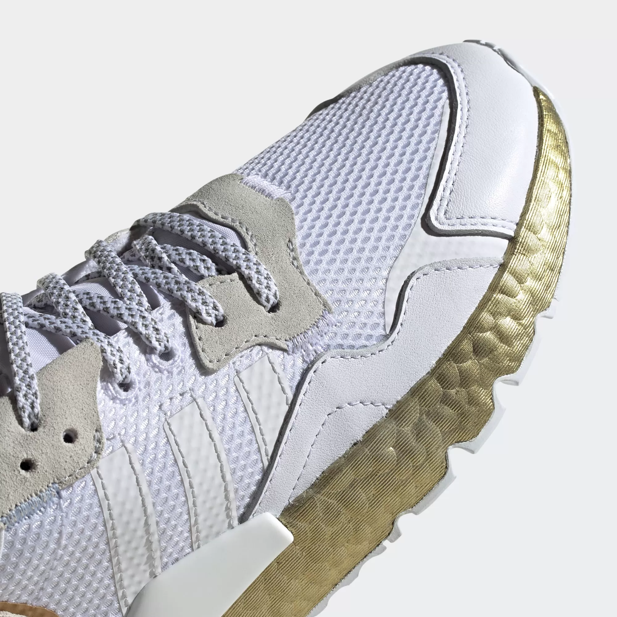 Adidas Women's Nite Jogger Shoes - Cloud White / Periwinkle / Gold Metallic