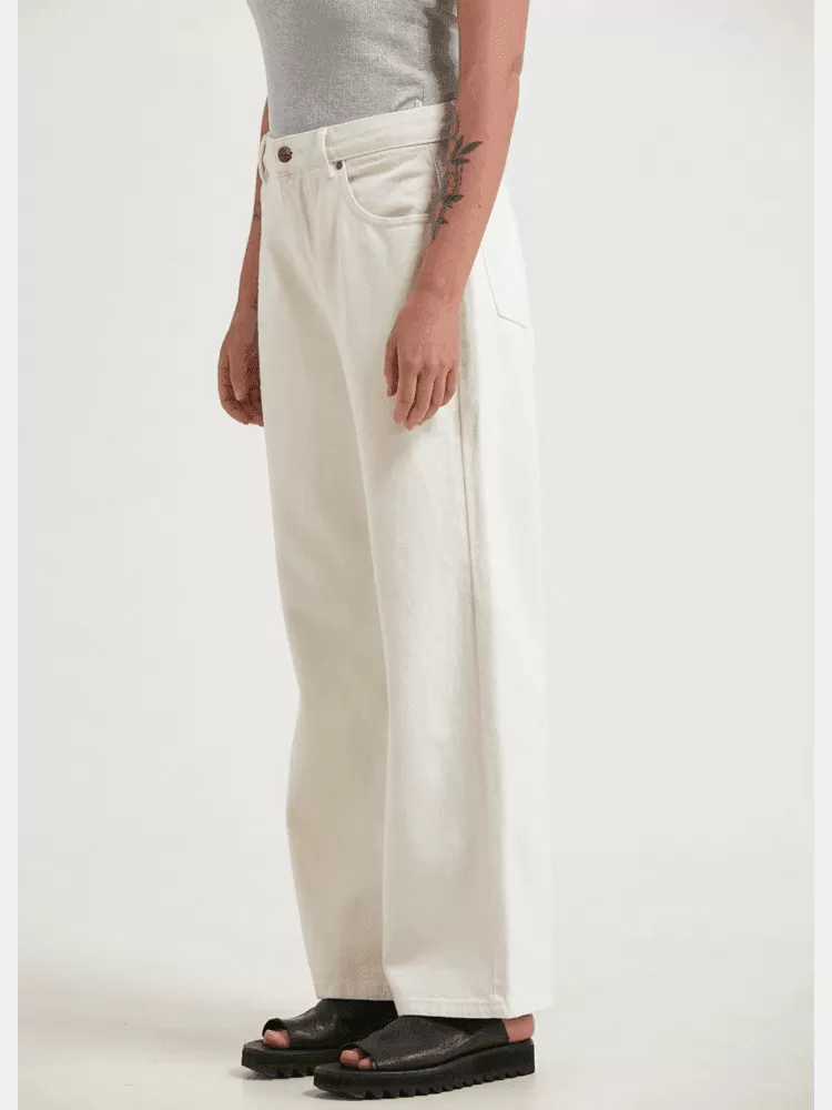 Afends Kendall Organic Denim Low Rise Jean - Off White