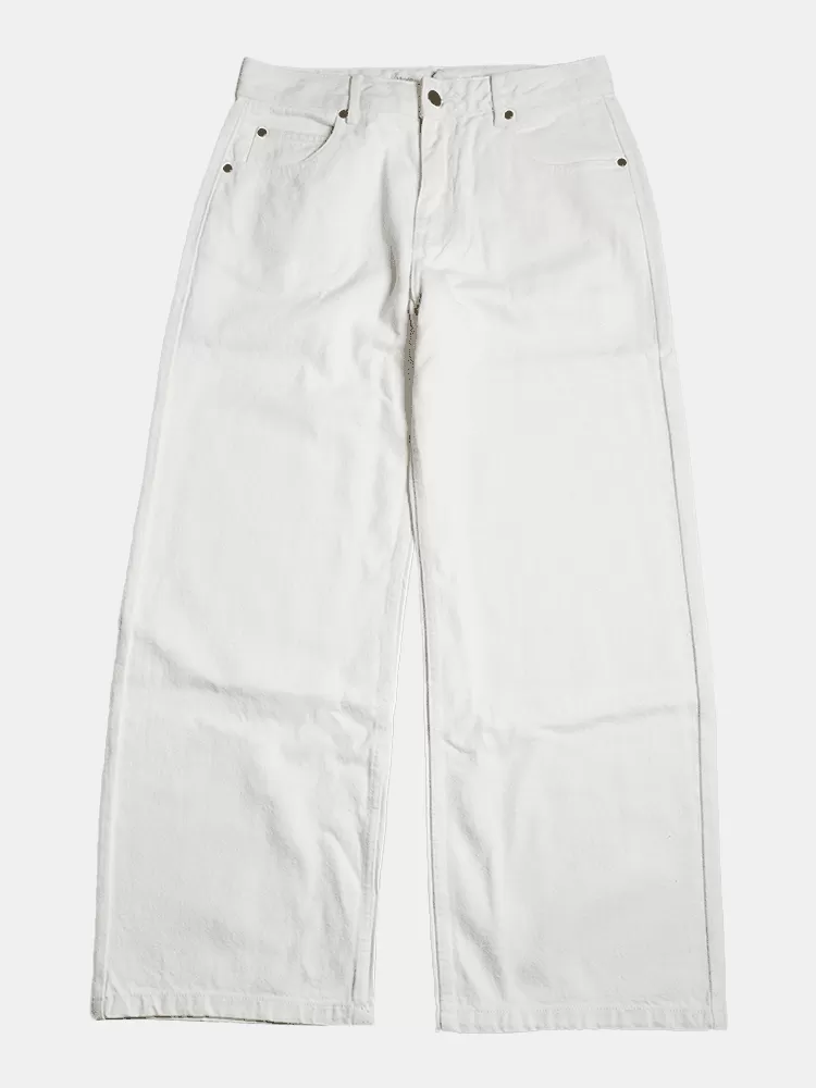 Afends Kendall Organic Denim Low Rise Jean - Off White