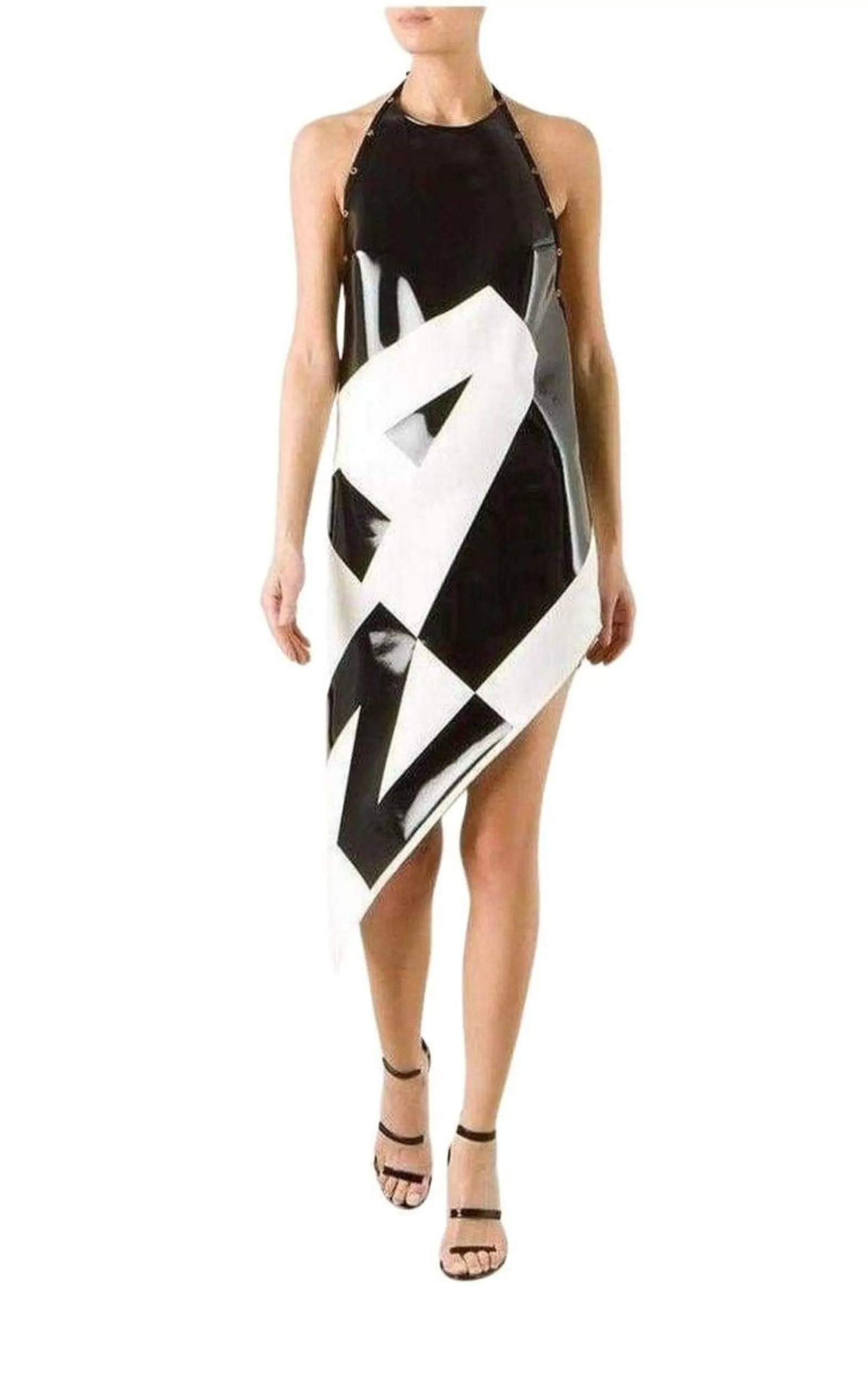 Asymmetrical Coated Crepe Dress