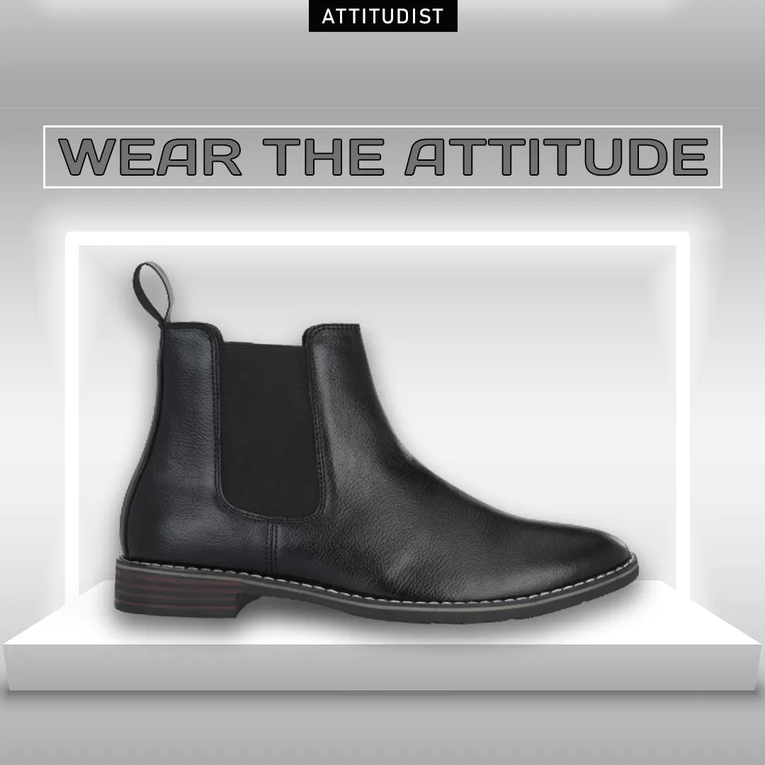 Attitudist Unisex Black Chelsea Boot