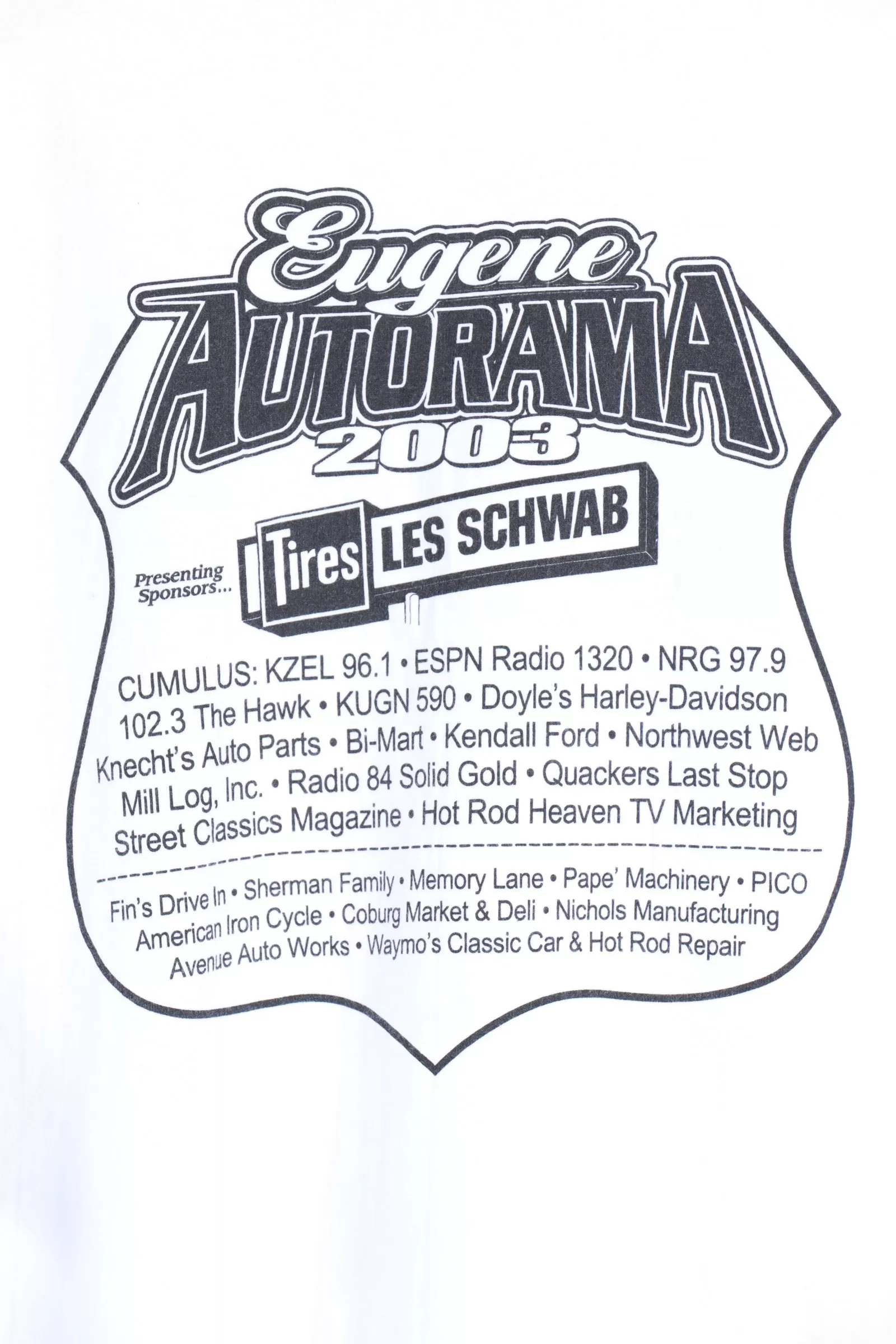 Autorama 100 Years of Harley Davidson & Ford Cars Print Tee (XL)