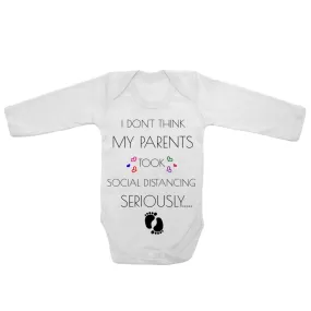 Baby Long Sleeved Vest Bodysuit My Parents Took Social Distancing Newborn Gift