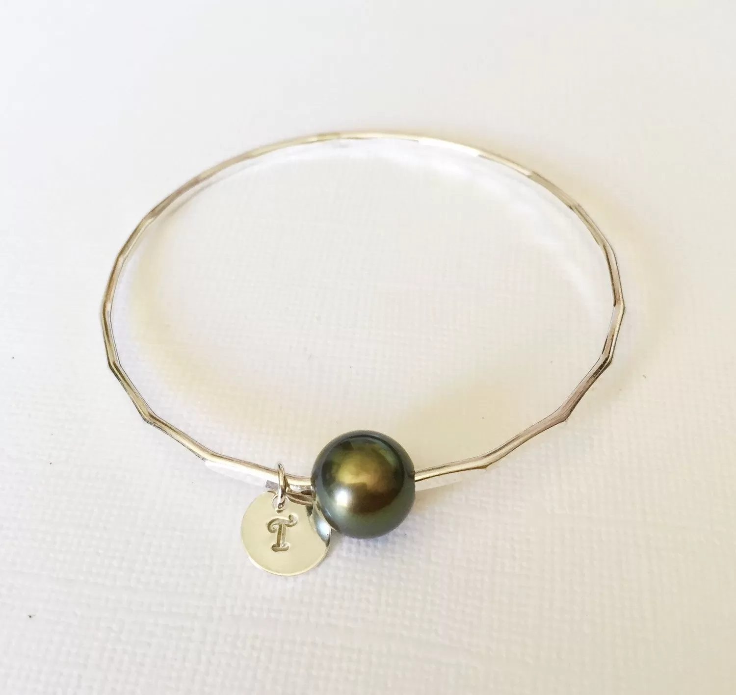 Bangle Chari - tahitian pearl (B142)