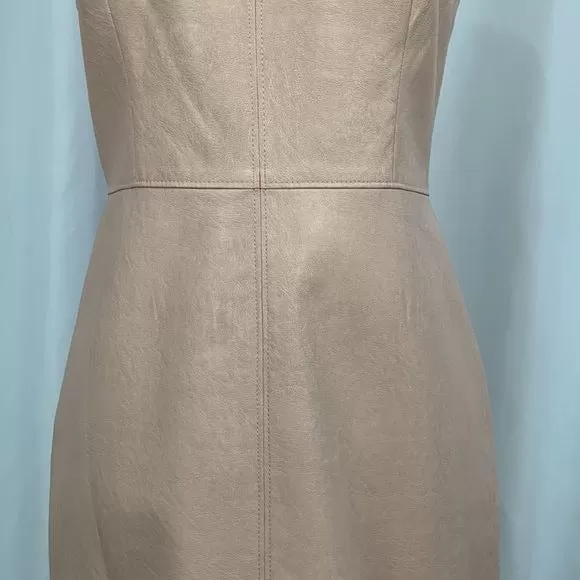 BCBG NWT Pink Faux Leather MIDI Dress