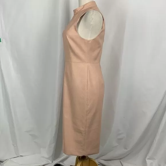 BCBG NWT Pink Faux Leather MIDI Dress