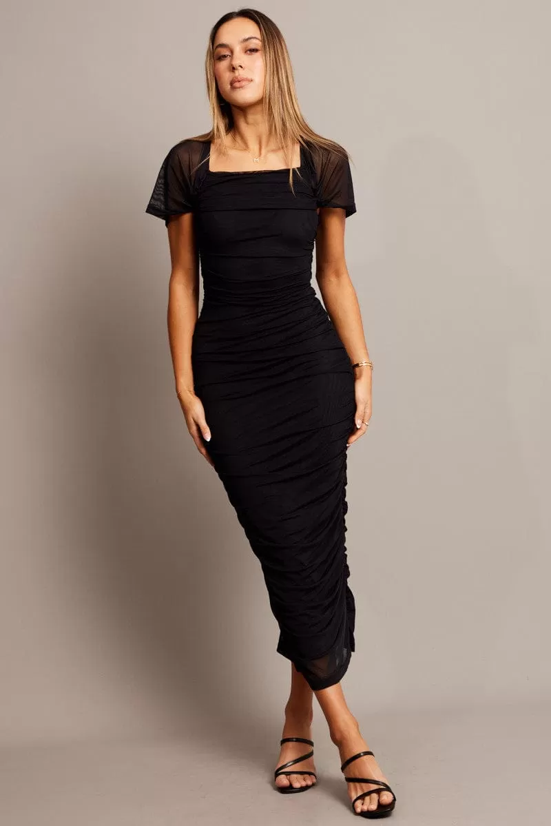 Black Bodycon Dress Mesh