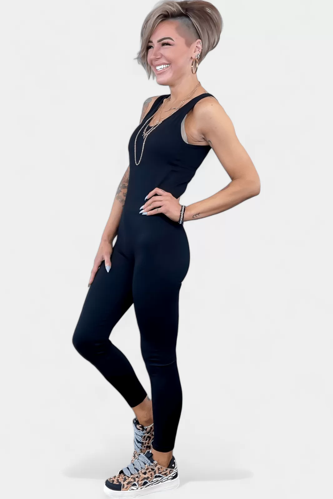 Black Seamless Sports Jumpsuit