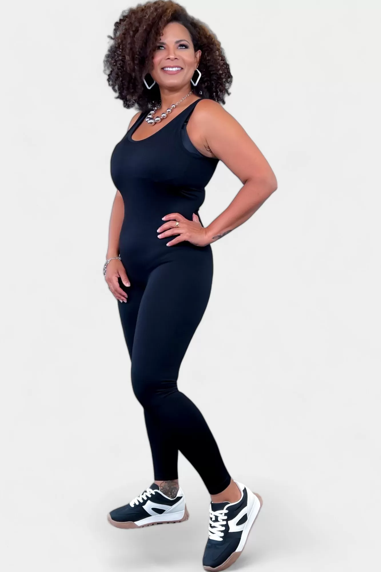 Black Seamless Sports Jumpsuit