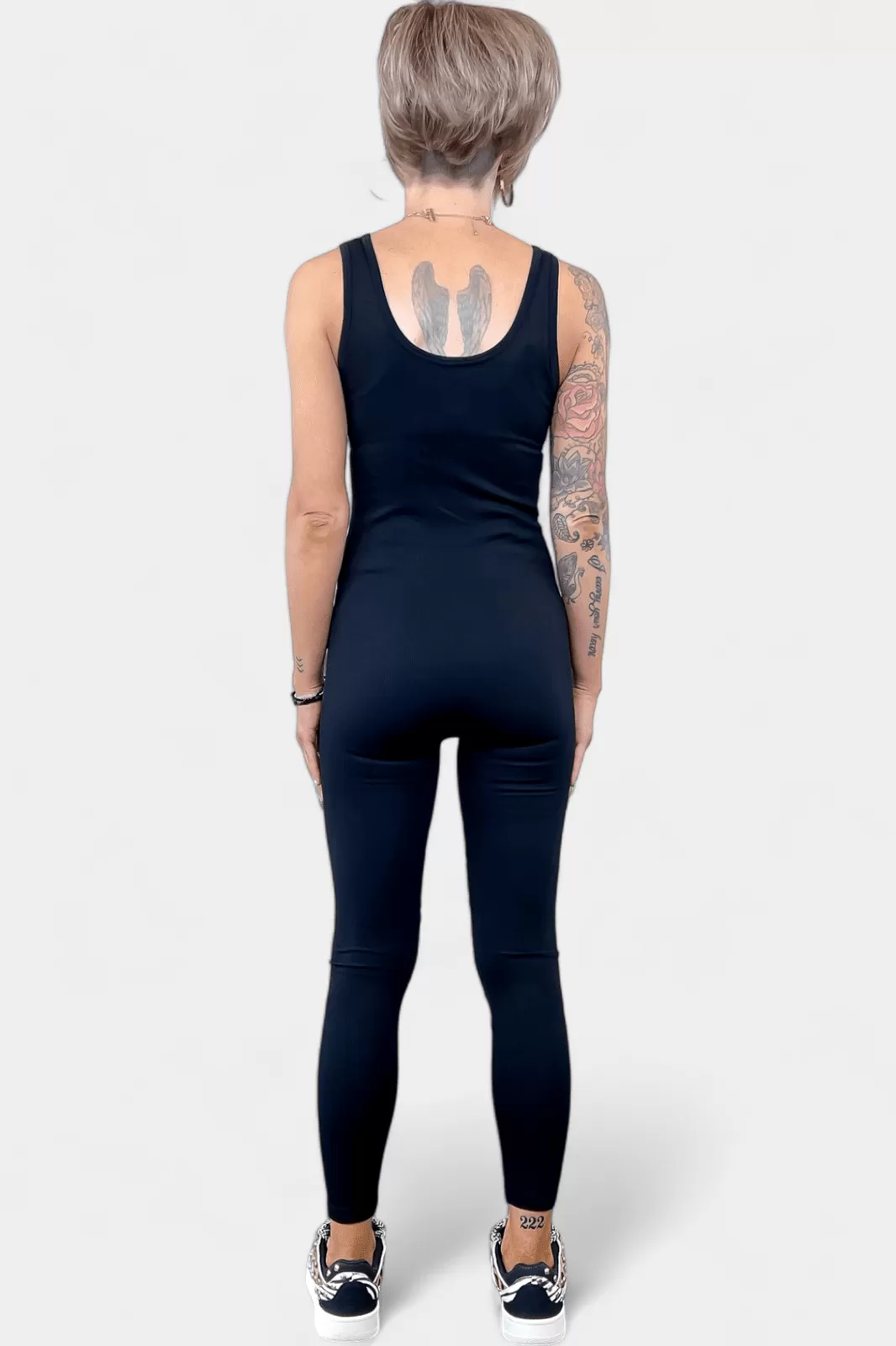 Black Seamless Sports Jumpsuit