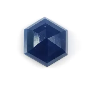 BLUE SAPPHIRE Gemstone Step Cut : 4.95cts Natural Untreated Unheated Sapphire Hexagon Shape 11*10mm (With Video)