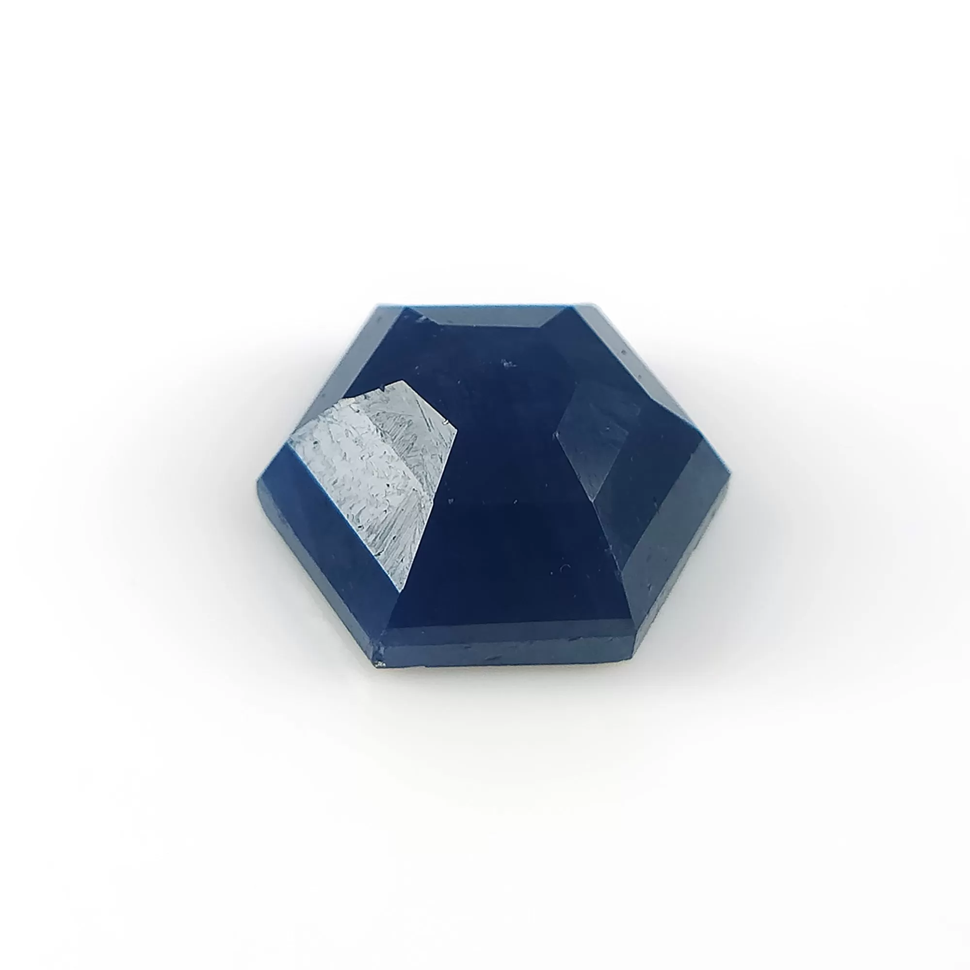 BLUE SAPPHIRE Gemstone Step Cut : 4.95cts Natural Untreated Unheated Sapphire Hexagon Shape 11*10mm (With Video)