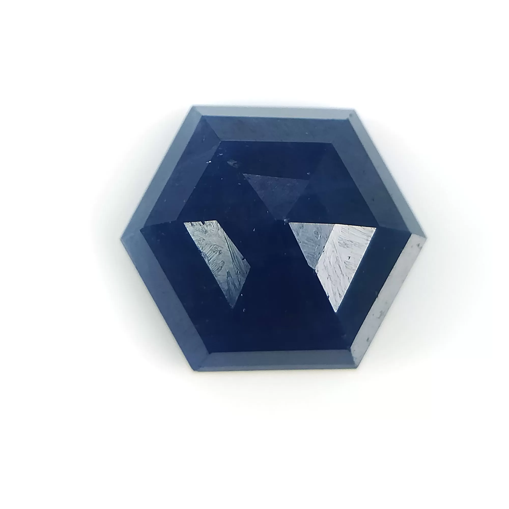 BLUE SAPPHIRE Gemstone Step Cut : 4.95cts Natural Untreated Unheated Sapphire Hexagon Shape 11*10mm (With Video)