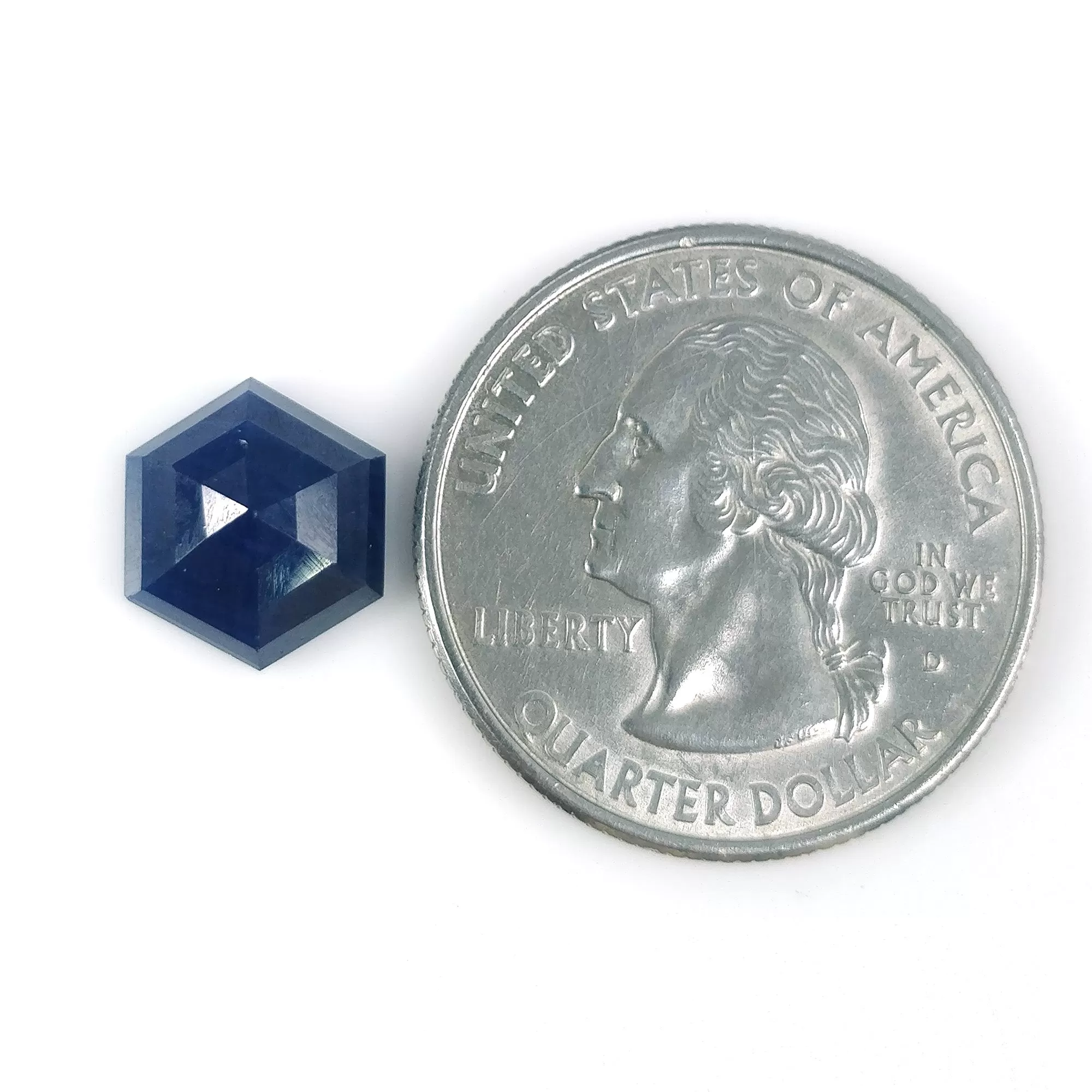 BLUE SAPPHIRE Gemstone Step Cut : 4.95cts Natural Untreated Unheated Sapphire Hexagon Shape 11*10mm (With Video)