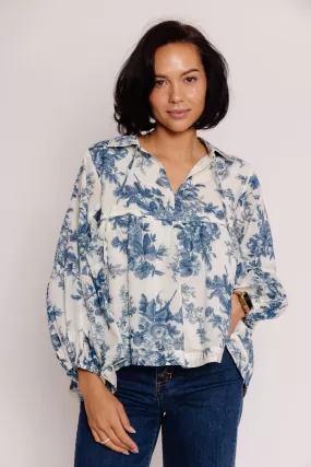 Brant Blouse in Indigo Floral