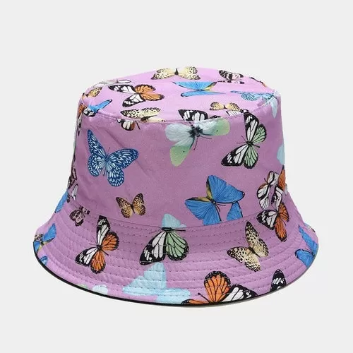 Butterfly Printed Buckle Hat