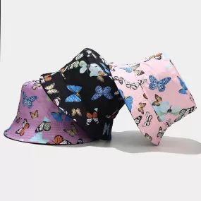 Butterfly Printed Buckle Hat