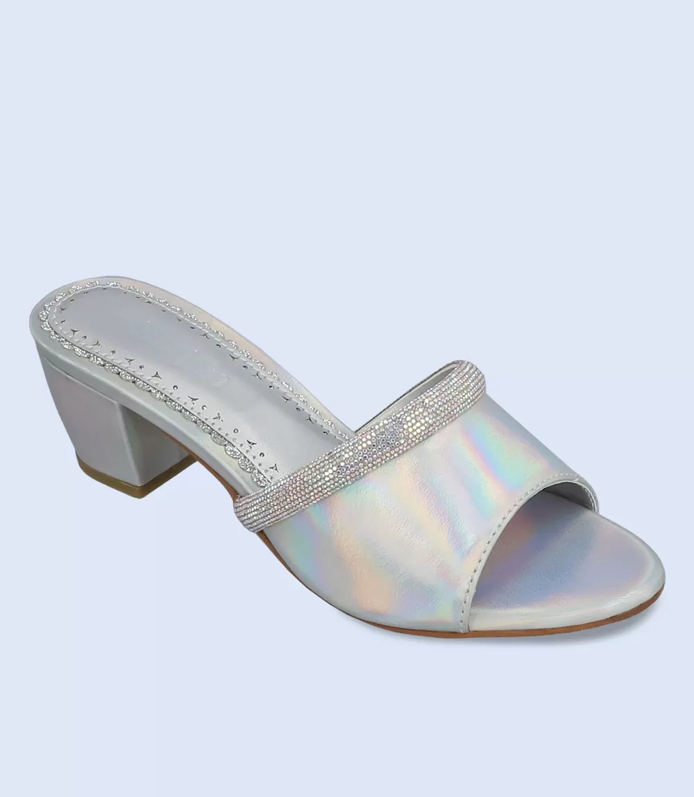 BW9158-SILVER-Women Formal Slipper Heels