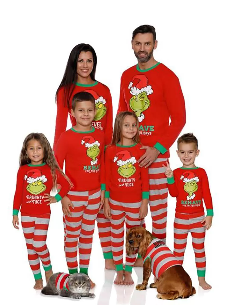 Christmas 2023 Holiday Premium Family Pajamas Clothing Sets Mom Dad Kids & Doggy