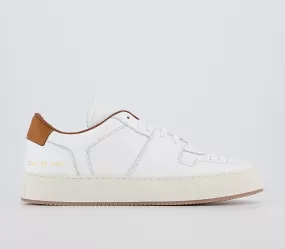 Common Projects Decades Low F White Orange Trainers