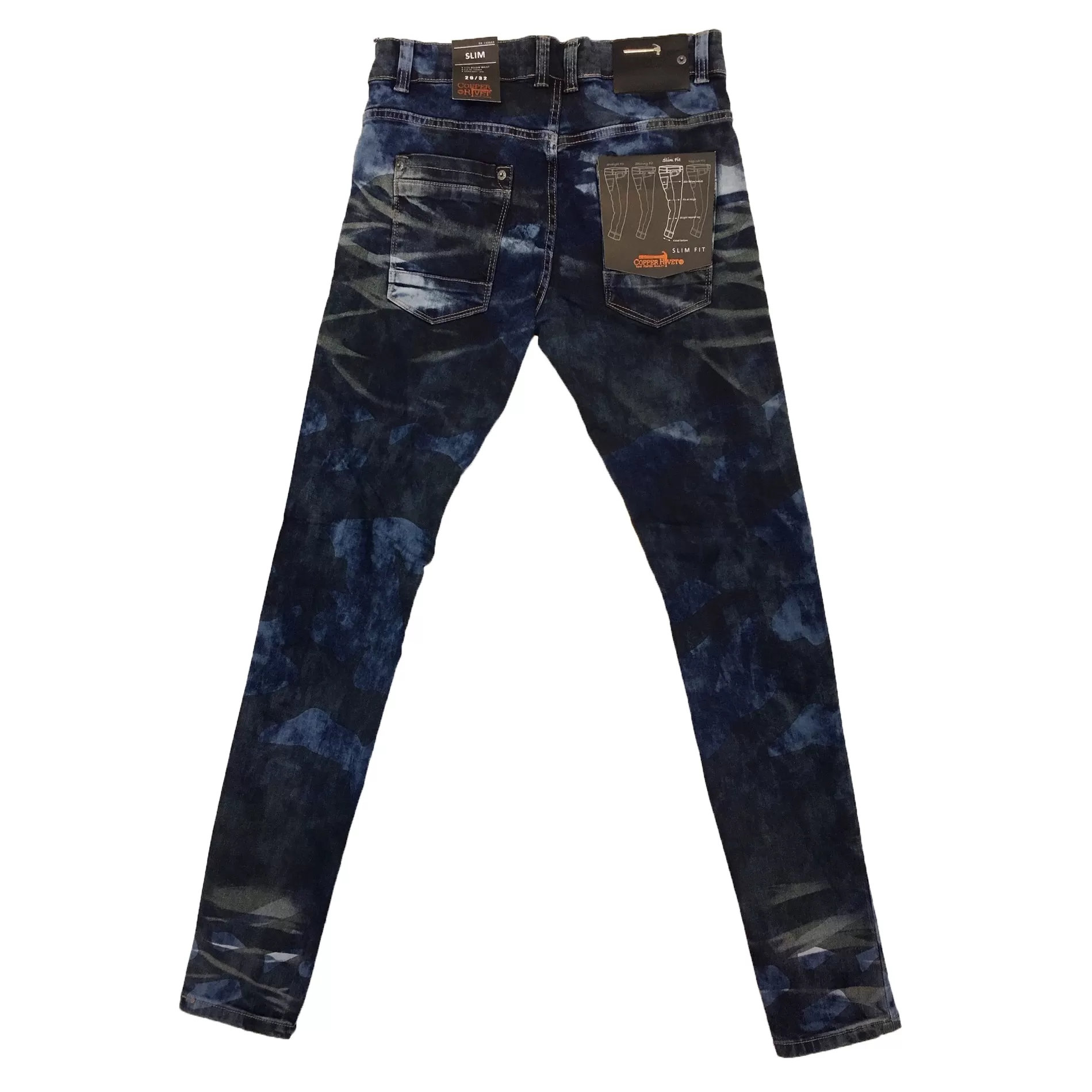 Copper Rivet Blue Camo Jean