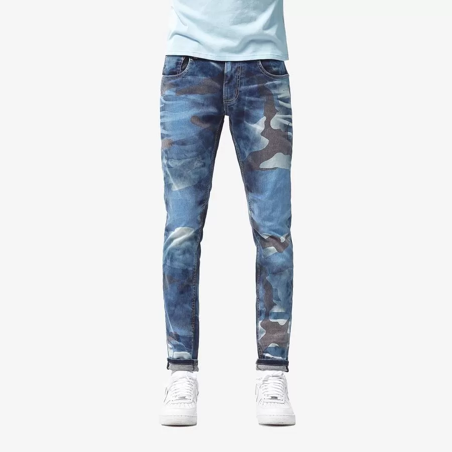 Copper Rivet Blue Camo Jean