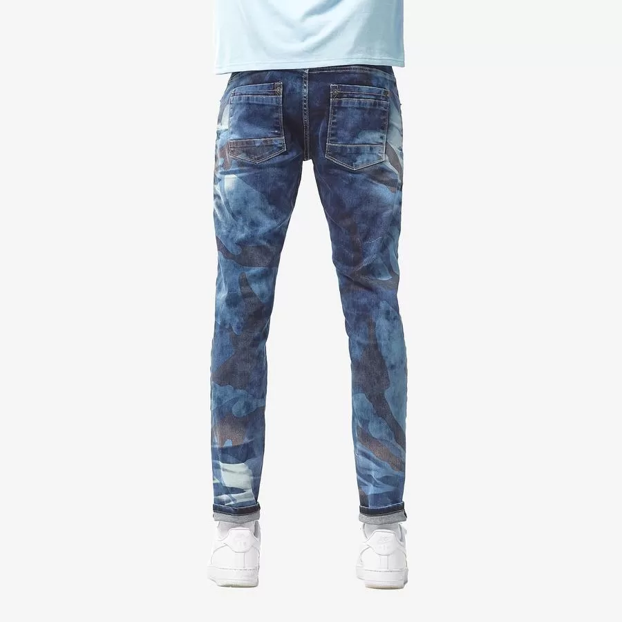 Copper Rivet Blue Camo Jean