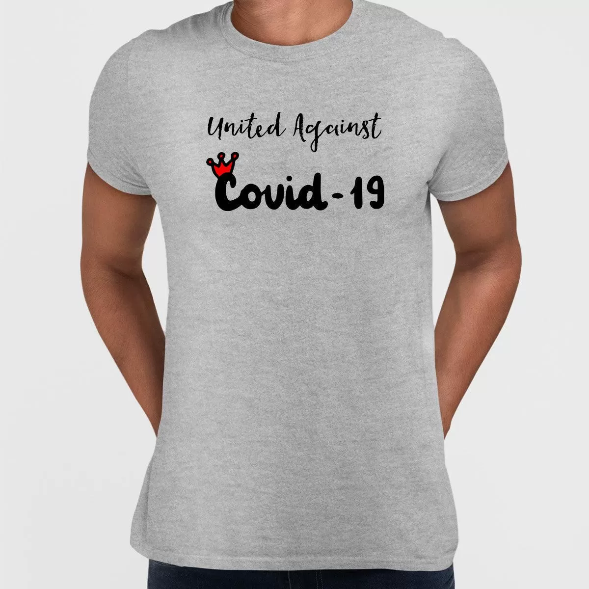 Covid19 United Against Covid 19 - Black White & Black T-shirt