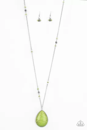 Desert Meadow Green Stone Necklace - Paparazzi Accessories