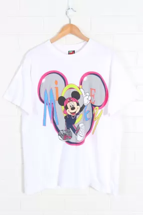 DISNEY Mickey Mouse Ears Colourful Gangster Print Tee (XL)