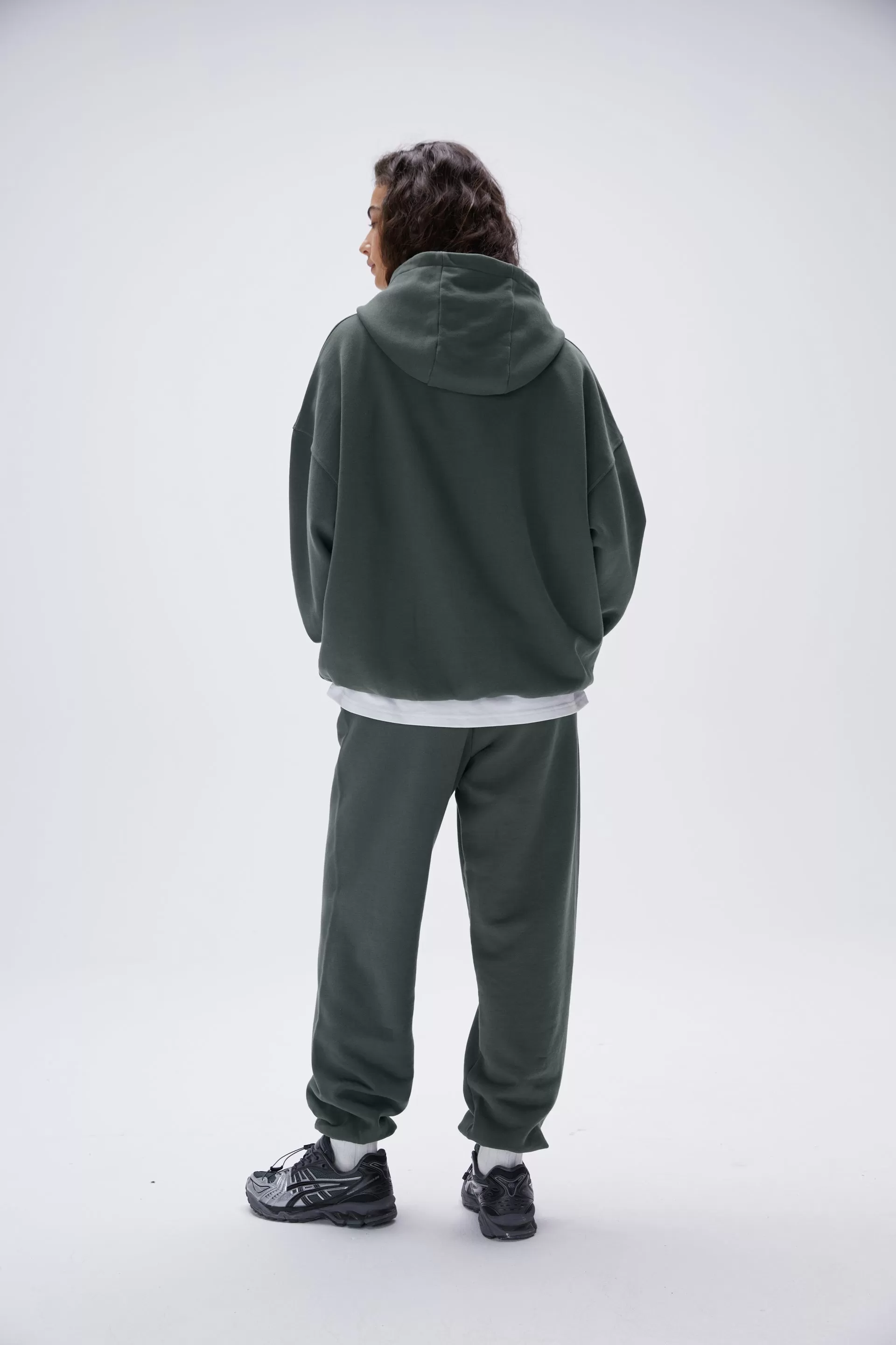 Distressed Varsity Sweatpants - Mineral Green